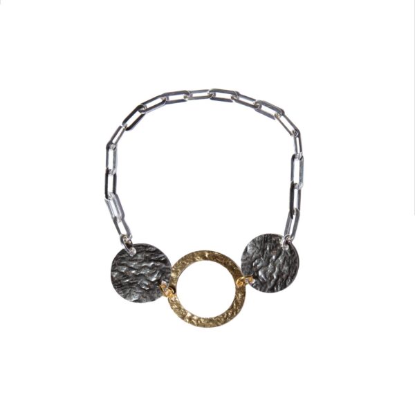 Disc and circle bracelet