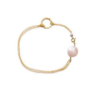 Pearl and circle bracelet