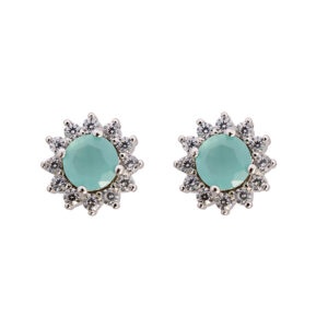 aqua green princess earrings