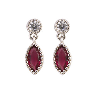 petite ruby ​​zircon earrings