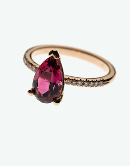 Gioielli Personalizzati a Milano, anello goccia in oro giallo 9 kt